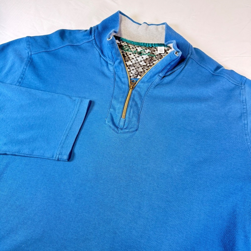 Robert Graham Men's‎ 1/4 Zip Pullover Sweater Size 2XL Blue Long Sleeve